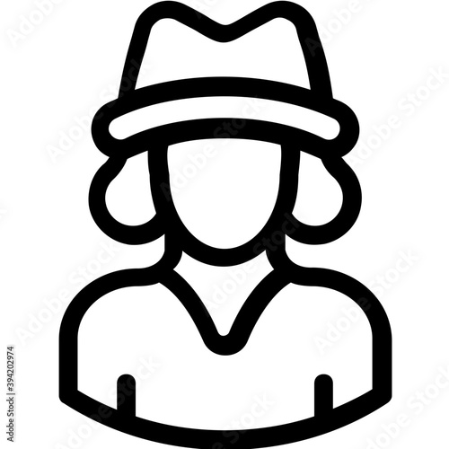 
Lady Line Vector Icon
