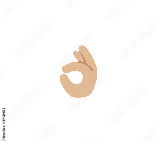 OK hand emoji gesture vector isolated icon illustration. OK hand gesture icon