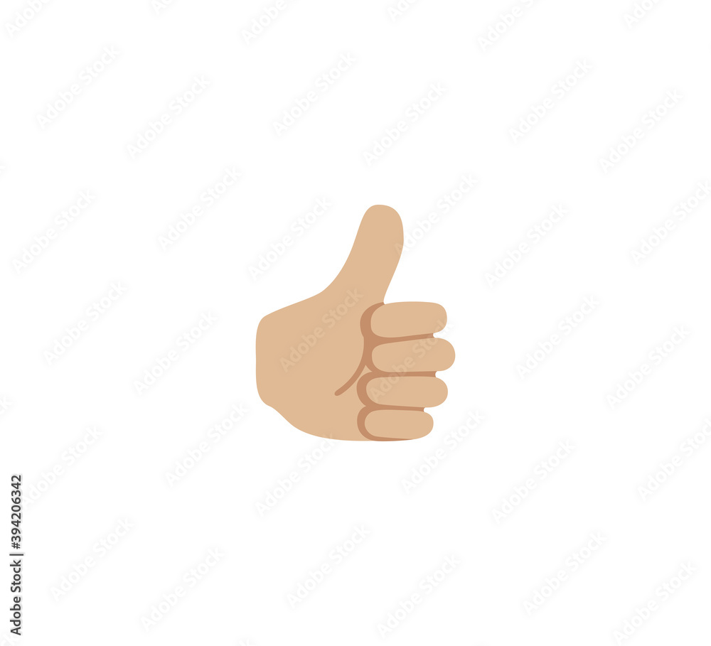 Thumb up emoji gesture vector isolated icon illustration. Like button gesture icon Thumb up emoji gesture vector isolated icon illustration. Like button gesture icon