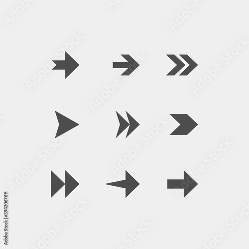 Arrows flat vector icons set 