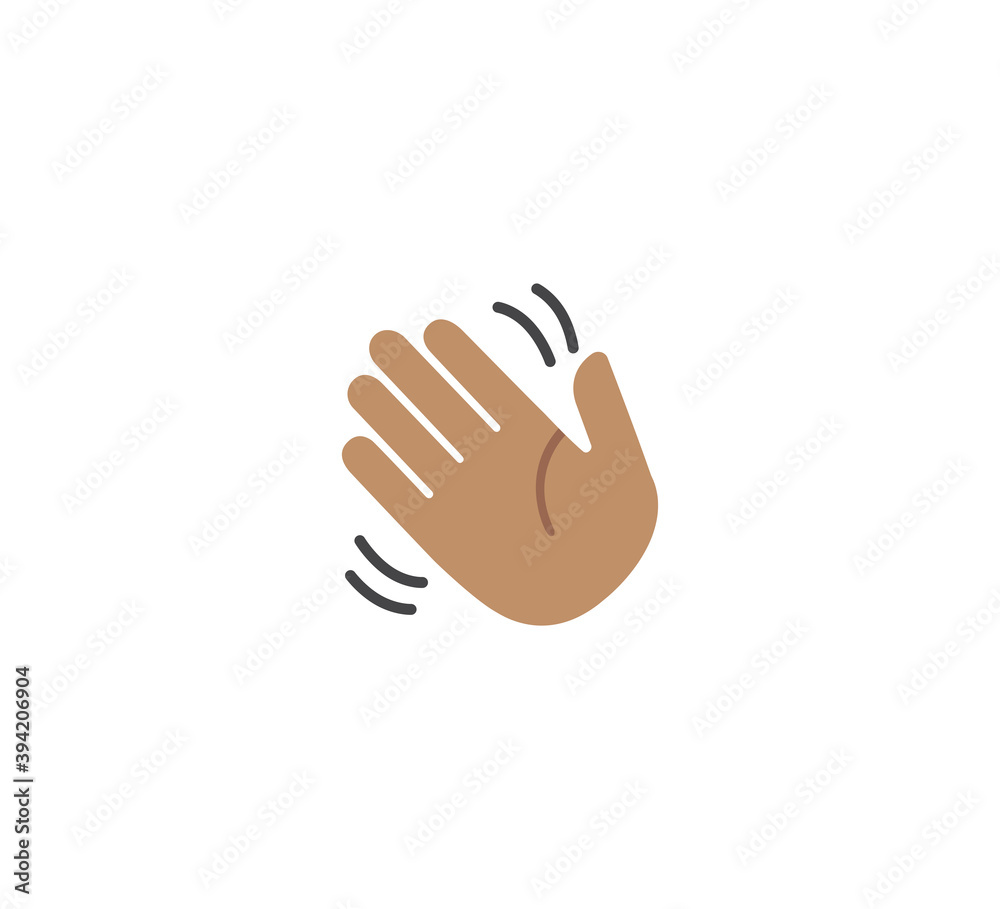 Waving hand emoji gesture vector isolated icon illustration. Waving hand gesture icon Waving hand emoji gesture vector isolated icon illustration. Waving hand gesture icon