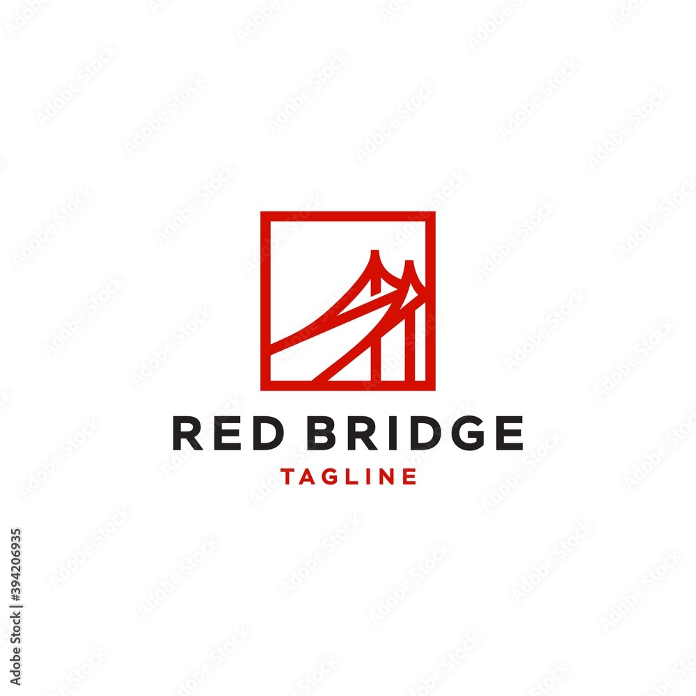 red bridge logo vector icon illustration line outline monoline red bridge logo vector icon illustration line outline monoline