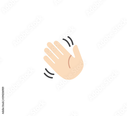 Waving hand emoji gesture vector isolated icon illustration. Waving hand gesture icon