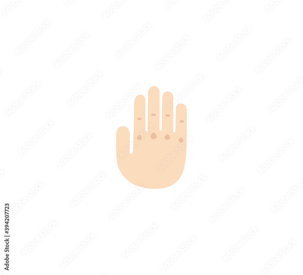 Raised Back of Hand emoji gesture vector isolated icon illustration. Hand palm gesture icon