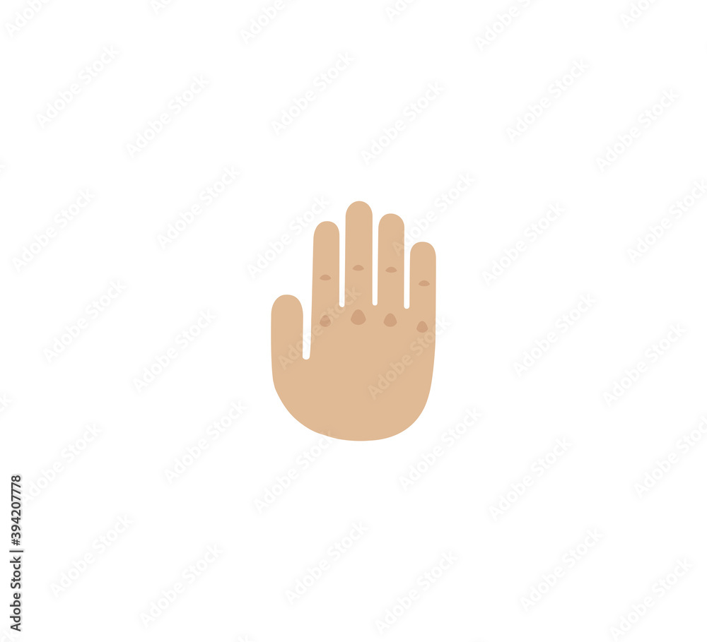 Raised Back of Hand emoji gesture vector isolated icon illustration. Hand palm gesture icon Raised Back of Hand emoji gesture vector isolated icon illustration. Hand palm gesture icon
