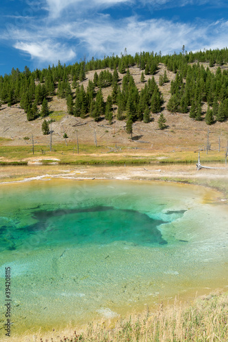Yellowstone National Park 2020 with geysers and thermal pools.
