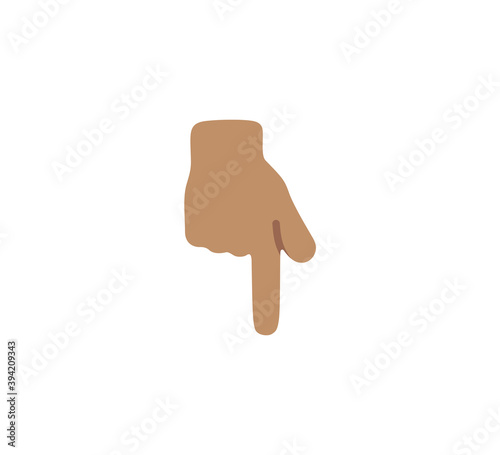 Index finger Pointing Down emoji gesture vector isolated icon illustration. Index finger Pointing Down gesture icon