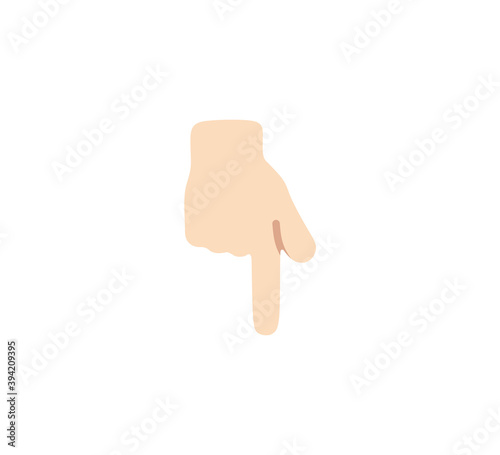 Index finger Pointing Down emoji gesture vector isolated icon illustration. Index finger Pointing Down gesture icon