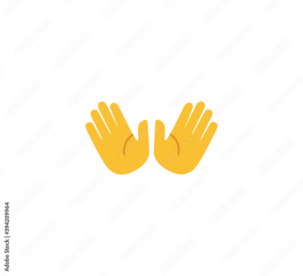 Open hands emoji gesture vector isolated icon illustration. Open hands gesture icon Open hands emoji gesture vector isolated icon illustration. Open hands gesture icon