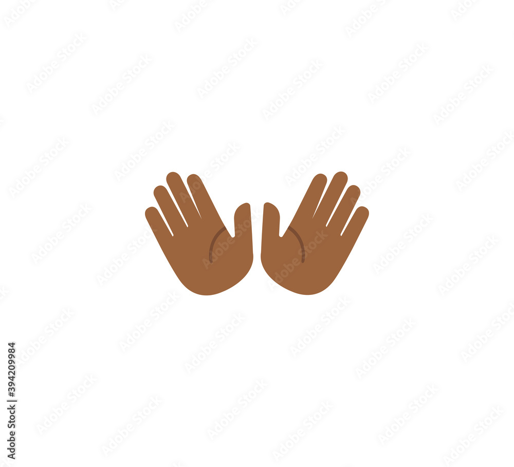 Open hands emoji gesture vector isolated icon illustration. Open hands gesture icon Open hands emoji gesture vector isolated icon illustration. Open hands gesture icon