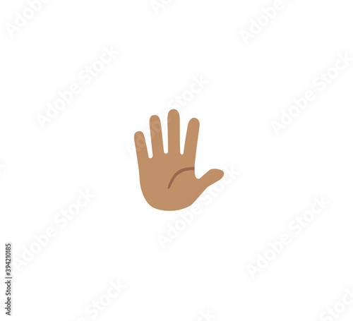 Raising hand emoji gesture vector isolated icon illustration. Open hand gesture icon