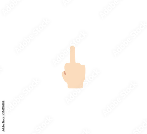 Middle finger emoji gesture vector isolated icon illustration. Middle finger gesture icon