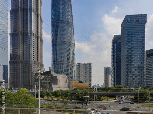 Shanghai skyline  Shanghai downtown district in china