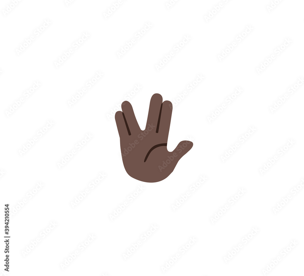 Vulcano salute emoji gesture vector isolated icon illustration. Vulcano salute gesture icon Vulcano salute emoji gesture vector isolated icon illustration. Vulcano salute gesture icon