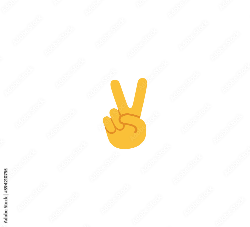 Victory hand emoji gesture vector isolated icon illustration. Victory hand gesture icon Victory hand emoji gesture vector isolated icon illustration. Victory hand gesture icon