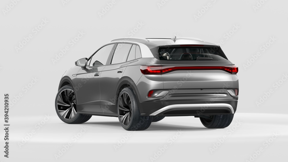3D rendering of a brand-less generic SUV concept car	
