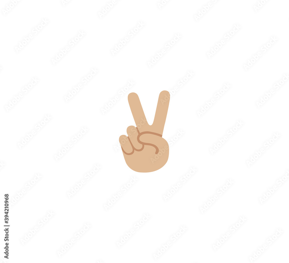 Victory hand emoji gesture vector isolated icon illustration. Victory hand gesture icon