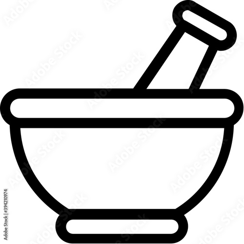 
Mortar Pestle Vector Line  Icon
