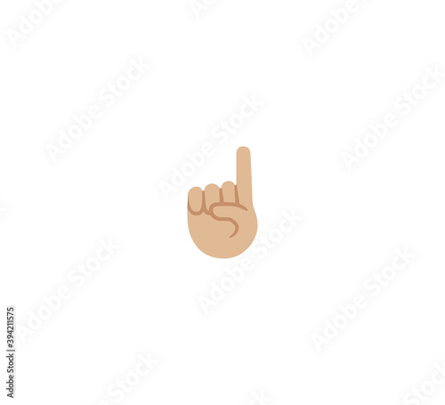 Finger up emoji gesture vector isolated icon illustration. Finger up gesture icon