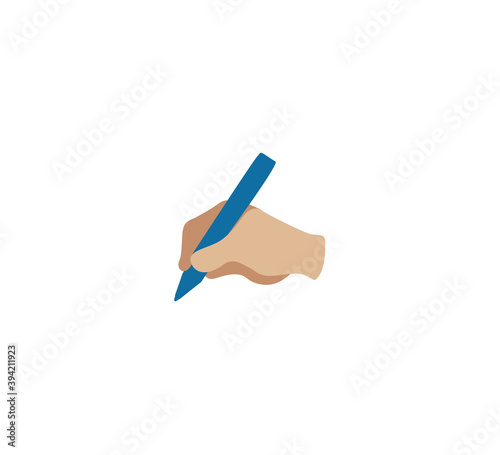 Writing hand emoji gesture vector isolated icon illustration. Writing hand gesture icon