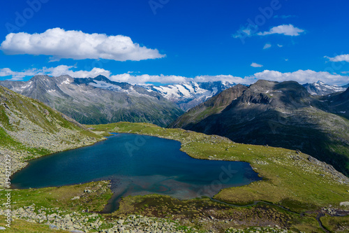 Fototapeta Naklejka Na Ścianę i Meble -  Gorgeous nature of the krimml Valley in summer. It is a valley of the austrian Alps, of Dreiherrnspitze on glacier obersulzbachkees, Hohe Tauern Austrian Alps, Europe