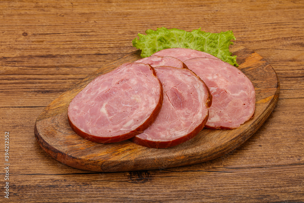 Slices of pork meat ham
