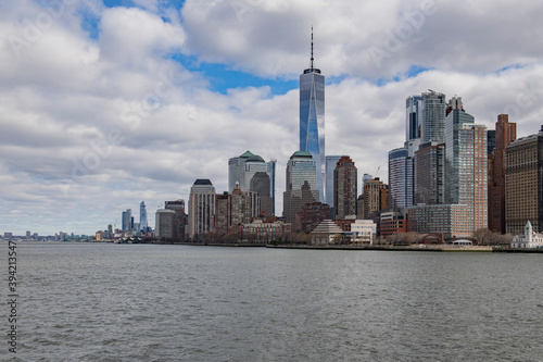 View of the New York City skyline from the Hudson River in New York City, USA © otmman