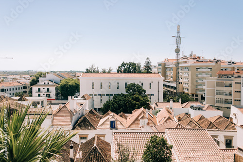 Views of the buildings of the city of Tavira from the old castle next to the Santa Maria do Castelo Church