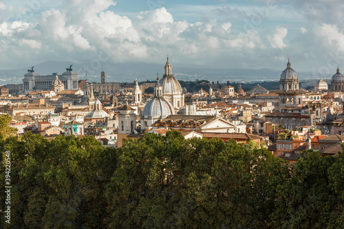 Rome, Italy. View from above. View from the roof of the Castel Sant'Angelo. Panorama.