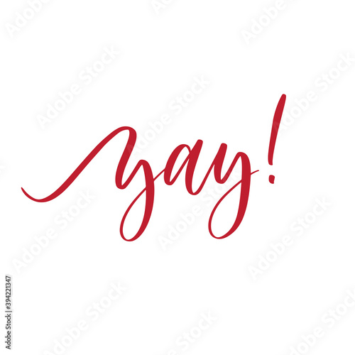 Yay. Hand lettering inscription vector.