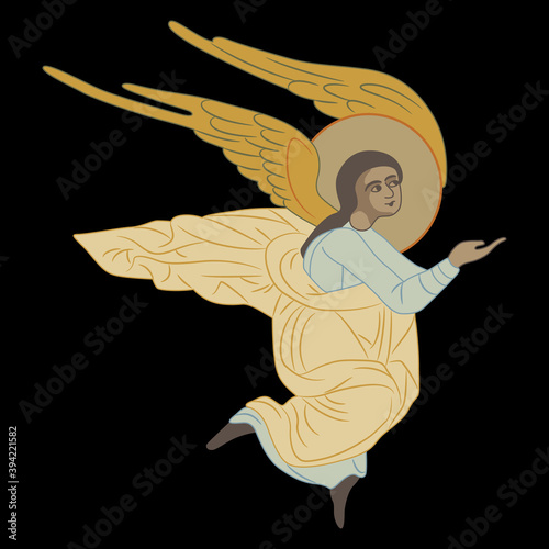 Flying winged Christian angel.