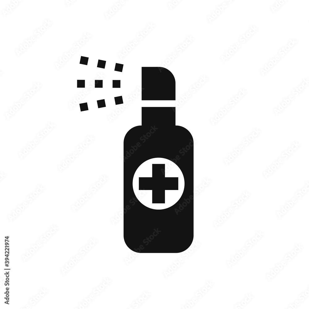 Obraz premium Disinfect objects with spray concept in a flat design. Vector illustration