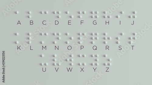 Braille Visually Impaired Writing System Symbol Formed out of White Spheres