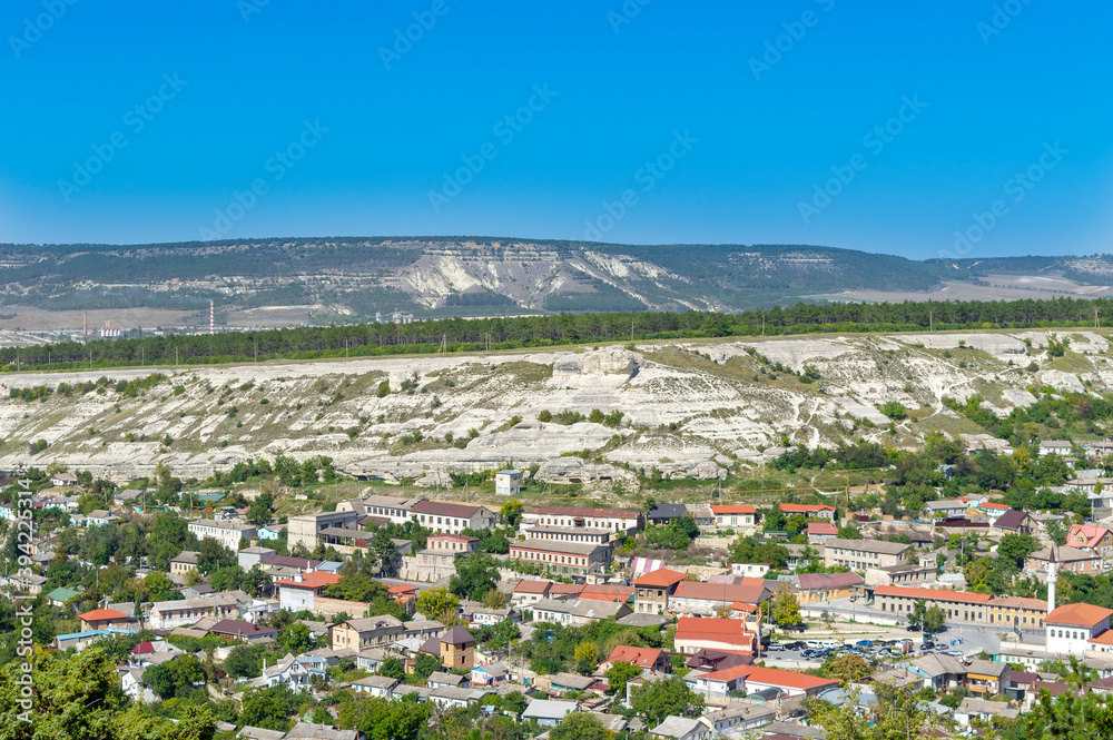Crimea, Bakhchisaray. View of the old city from above