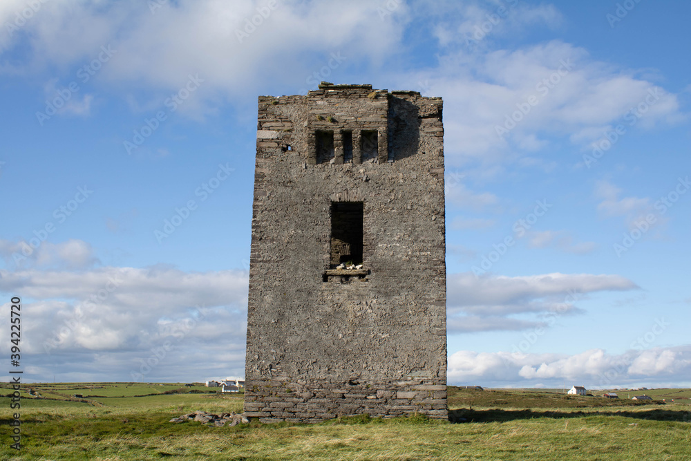 Abandoned signal tower on the edge of the seven heads cliffs, West Cork Ireland Abandoned signal tower on the edge of the seven heads cliffs, West Cork Ireland