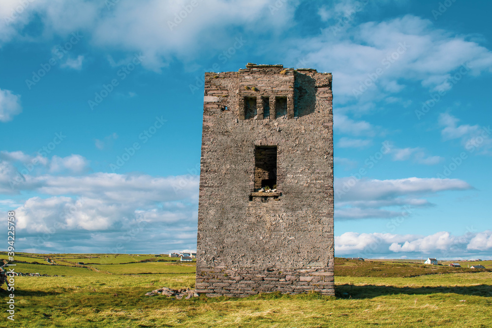 Abandoned signal tower on the edge of the seven heads cliffs, West Cork Ireland Abandoned signal tower on the edge of the seven heads cliffs, West Cork Ireland
