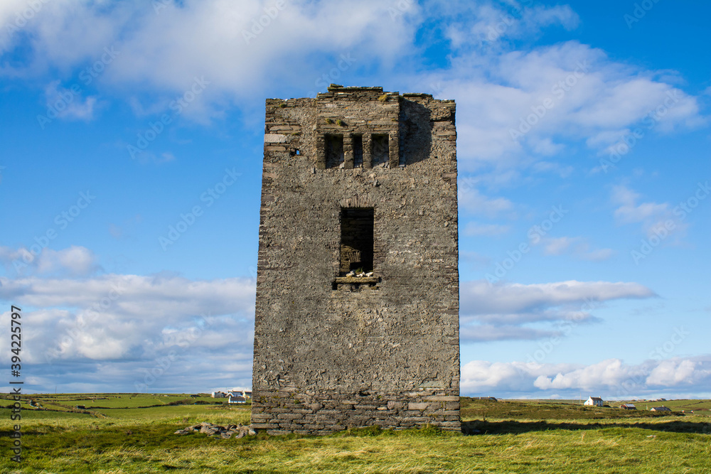 Abandoned signal tower on the edge of the seven heads cliffs, West Cork Ireland Abandoned signal tower on the edge of the seven heads cliffs, West Cork Ireland