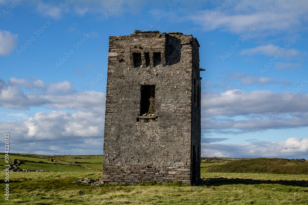 Abandoned signal tower on the edge of the seven heads cliffs, West Cork Ireland Abandoned signal tower on the edge of the seven heads cliffs, West Cork Ireland