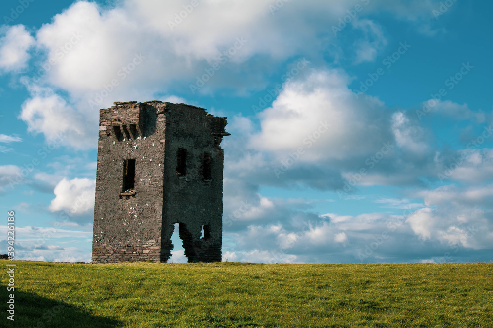 Abandoned signal tower on the edge of the seven heads cliffs, West Cork Ireland 