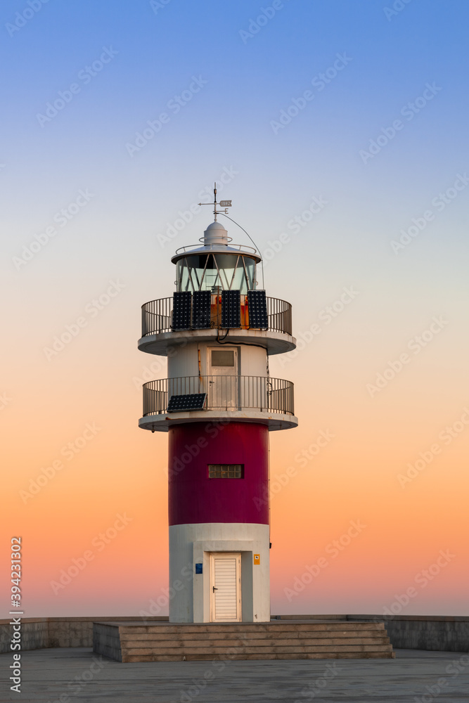 Cabo Ortegal lighthouse on the coast of Galicia at sunrise