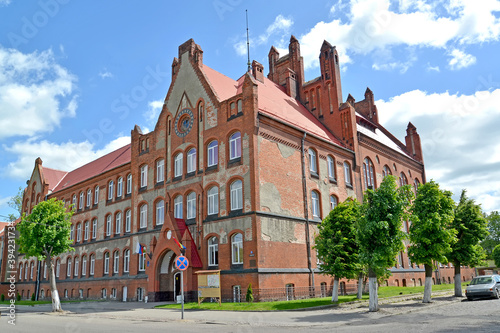 The building of the agro-industrial college (the former building of the school named after Friedrich Wilhelm I, 1903). Gusev, Kaliningrad region