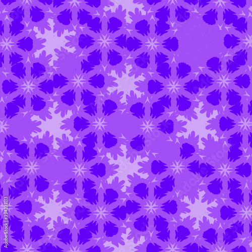 Christmas continuous tile violet background for holiday design with stars and snowflakes