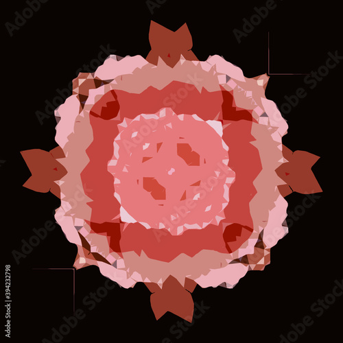 Watercolor coral brushstroke with frame. Aquarelle paint smear. Social media post template. Square border with copyspace.