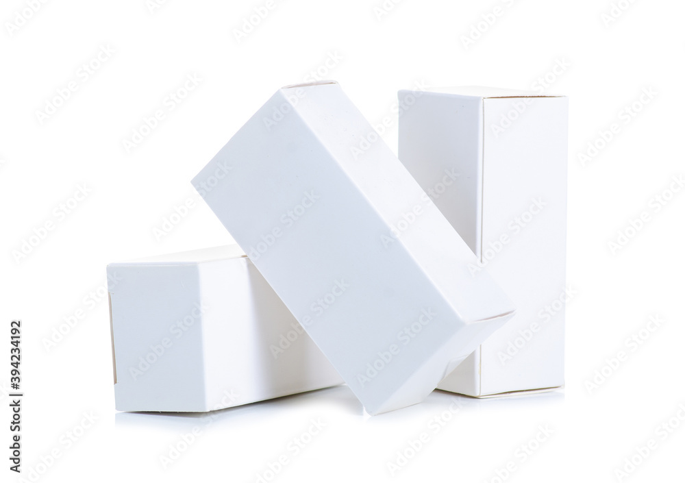 Obraz premium Small white boxes on white background isolation