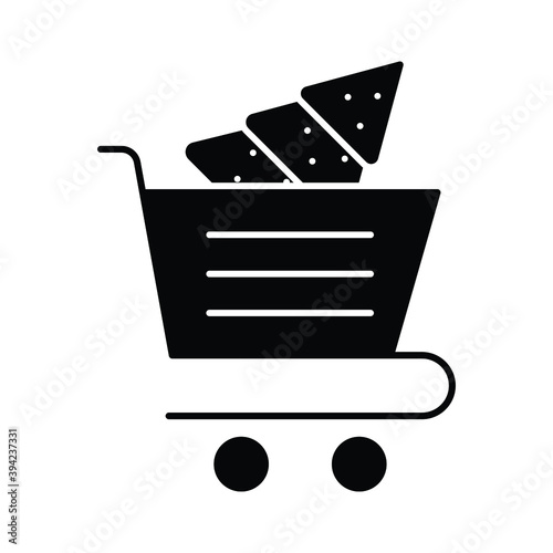 Christmas icon for trolly and cart