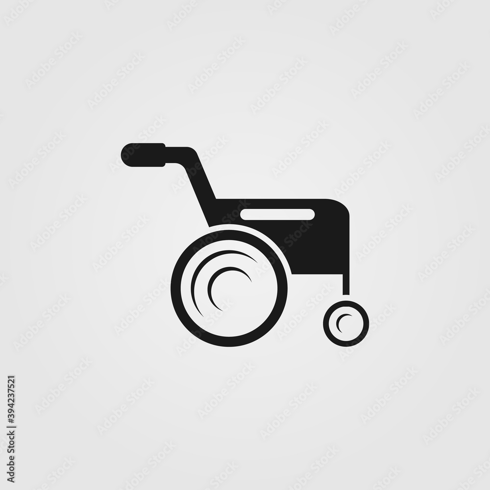 Wheelchair sign for handicapped, disabled people. Vector icon illustration. Wheelchair sign for handicapped, disabled people. Vector icon illustration.