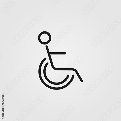 Disabled handicap icon in line style. Wheelchair symbol.
