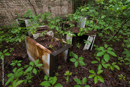 Dump of radioactive scrap metal in ghost town Pripyat