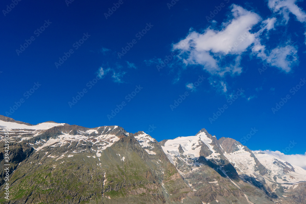 The beautiful view of mountain nature in Glockner alps europe- taken from The Grossglockner High Alpine Road - Grossglockner Hochalpenstrasse