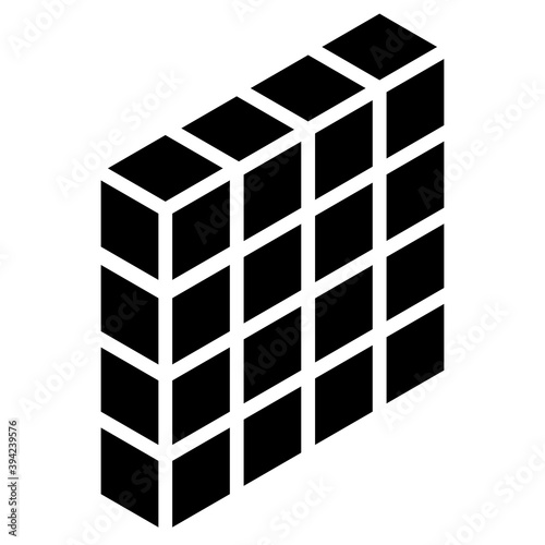 3d isometric Wall, Firewall icon, symbol or logo. Guard, shield, protection concepts icon